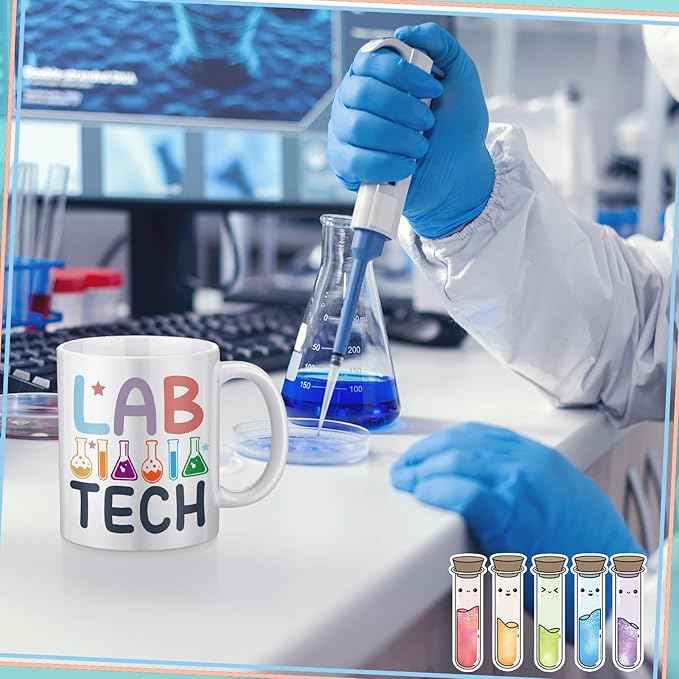 12 Pcs Lab Week 2026 Gifts Mugs, Lab Tech Medical Laboratory Scientist Gifts Bulk for Workers 11oz Ceramic Mugs Cup for Laboratory Science Scientist Nurse Doctor