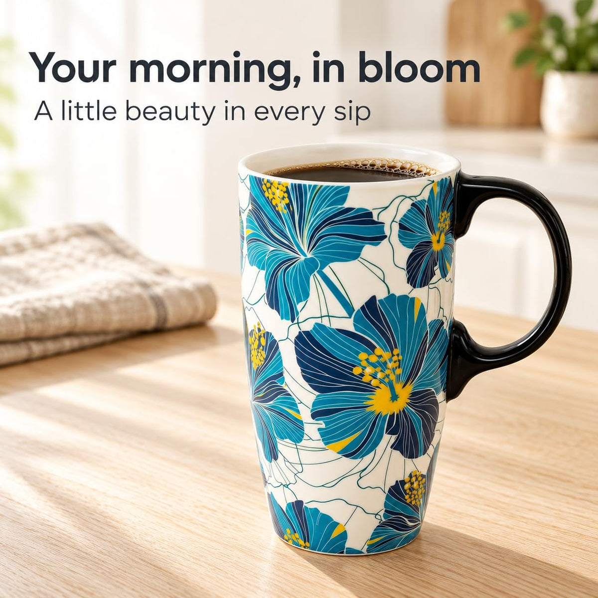 17 oz ceramic mug for coffee, tea or hot chocolate
