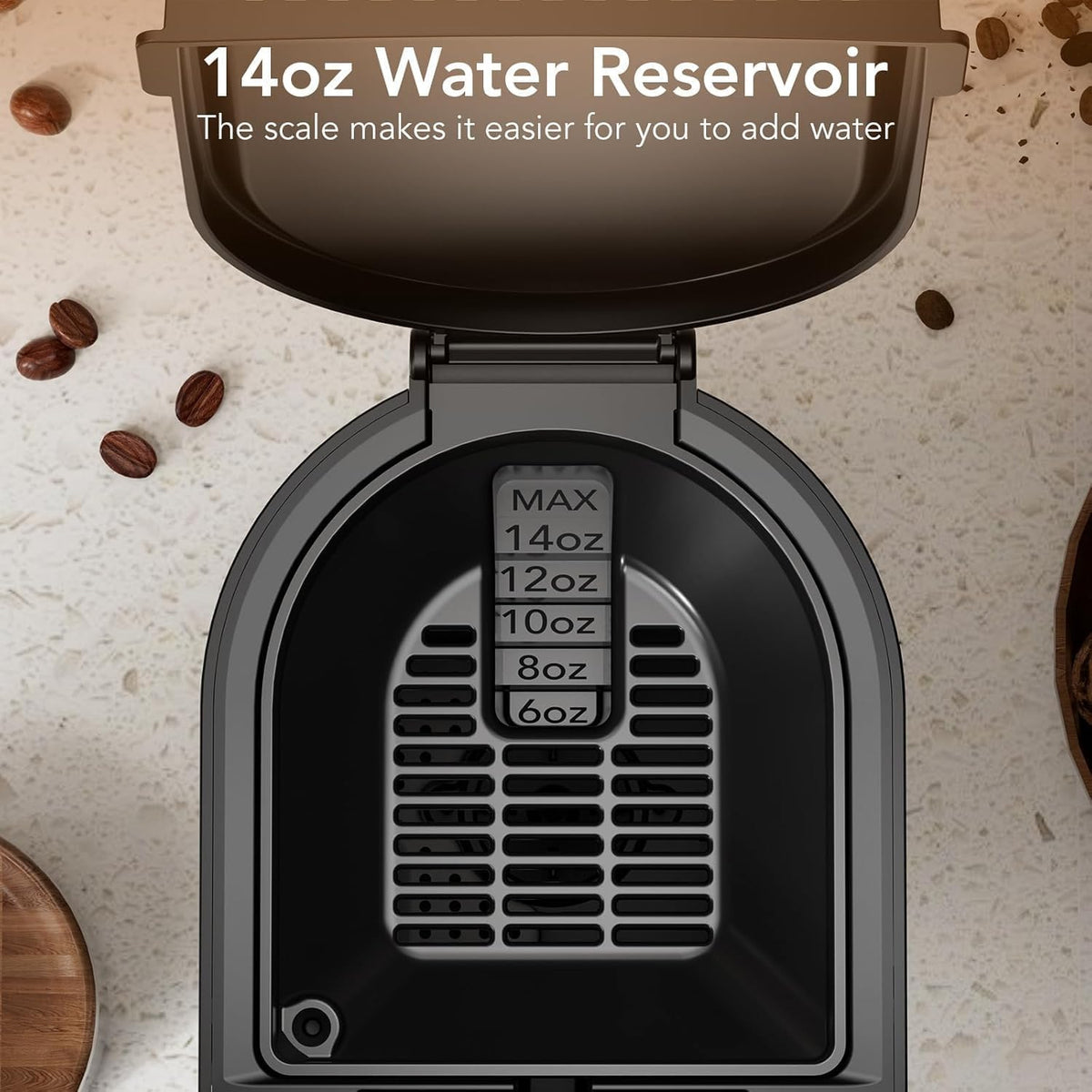Coffee maker with adjustable funnel for different mug sizes