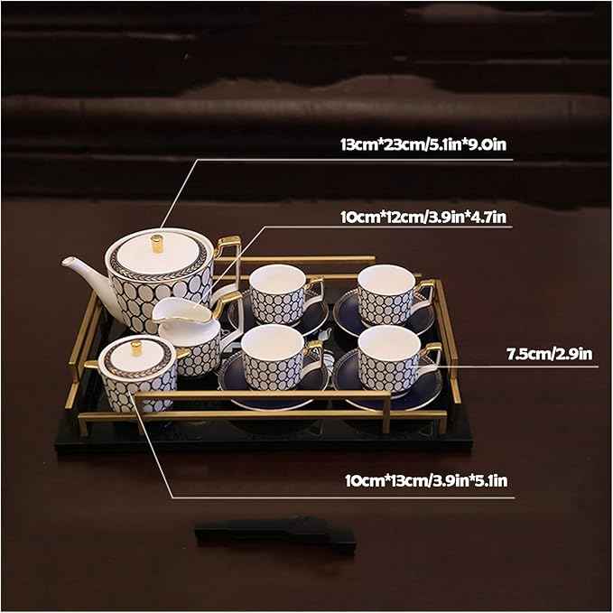 Tea Set Porcelain Afternoon Tea Set Tea Cup Gift Set Tea Pack Tea Cups and Saucer Teapot Sugar Bowl Cream Jug Modern Light Coffee Luxury Service