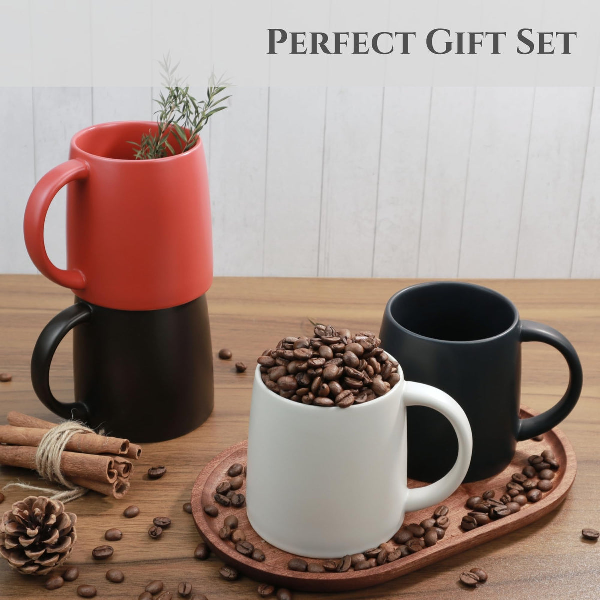 Minimalist porcelain mug pair