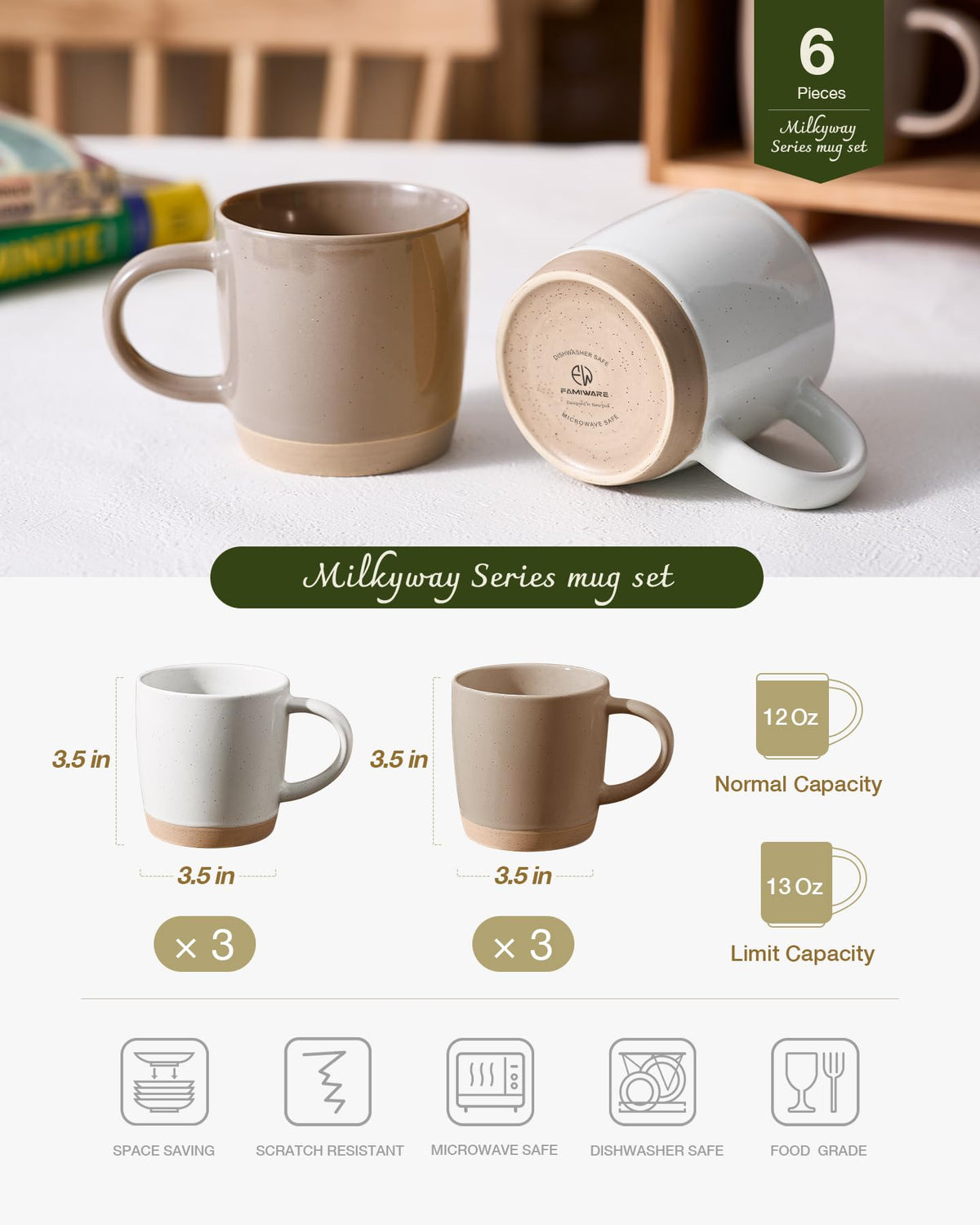 Coffee mug with comfortable handle design