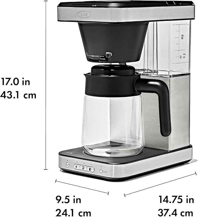 OXO Brew 8-Cup Coffee Maker with Podless Single-Serve Function and Glass Carafe