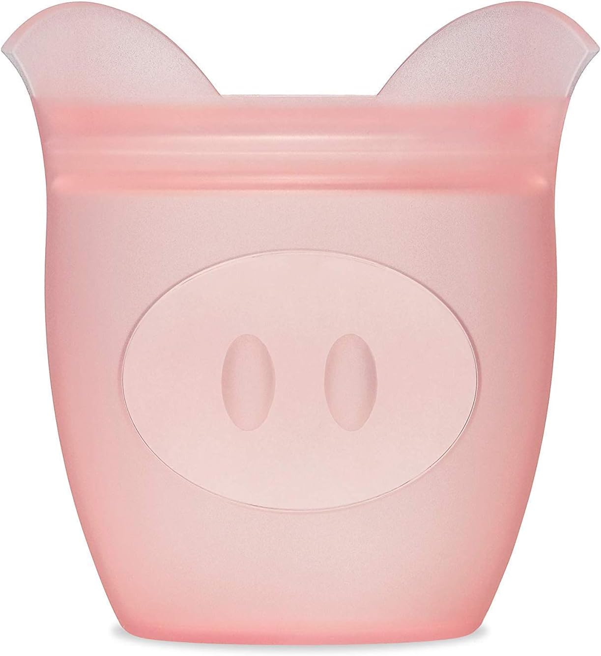 Zip Top Reusable 100% Silicone Baby + Kid Snack Containers - The only containers that stand up, stay open and zip shut! No Lids! Made in the USA - Pink Pig - Blissbrew