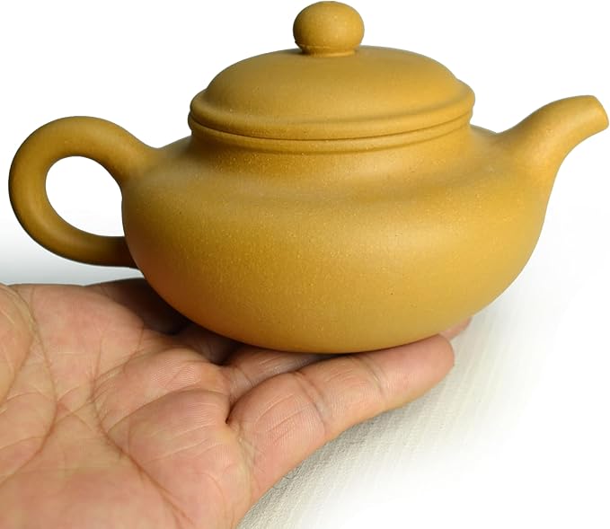 Teapot 8oz Chinese Yixing Clay Genuine Zisha Classics Pot Infusers Kungfu Tea (Yellow)