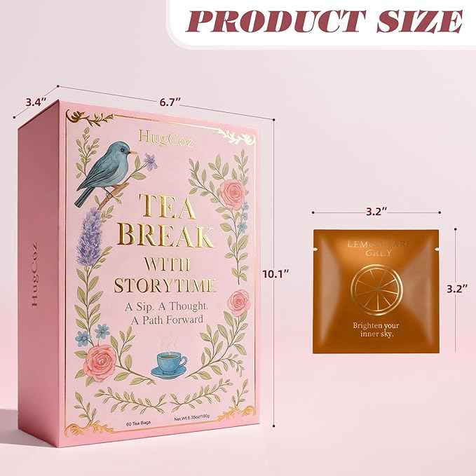 HugCoz Book Tea Gift Set | 60 Assorted Tea Bags | Christmas Day & Corporate Gifting Option | 12 Exotic Herbal Blends with Premium Whole Leaf in Eco-Friendly Pyramid Bags