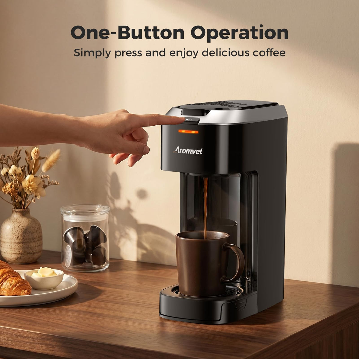 Small coffee maker for kitchen, desk or dorm