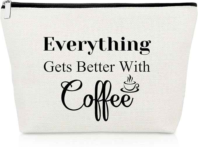 Funny Coffee Gifts for Women Makeup Bag Coffee Lovers Gifts for Coffee Drinker Gift for Friend Friendship Coffee Barista Gifts Cosmetic Bag Christmas Birthday Gifts Novelty Coffee Gifts Cosmetic Pouch