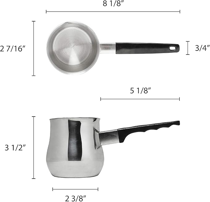 Thunder Group SLTCD012, 12-Ounce Turkish Coffee Decanter, Brewing Coffee Pot Cezve, Espresso Ibrik Briki Stovepot Decanter