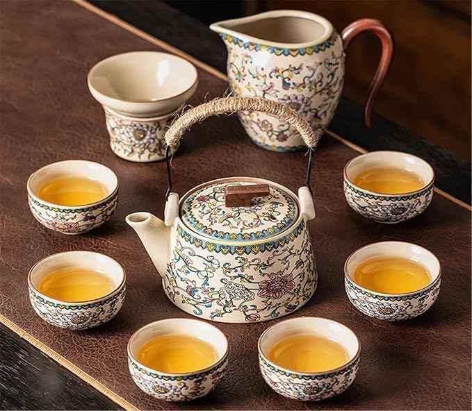 Ru Kiln Enamel Gongfu Tea Set, Gaiwan and Teacup Collection-suit3