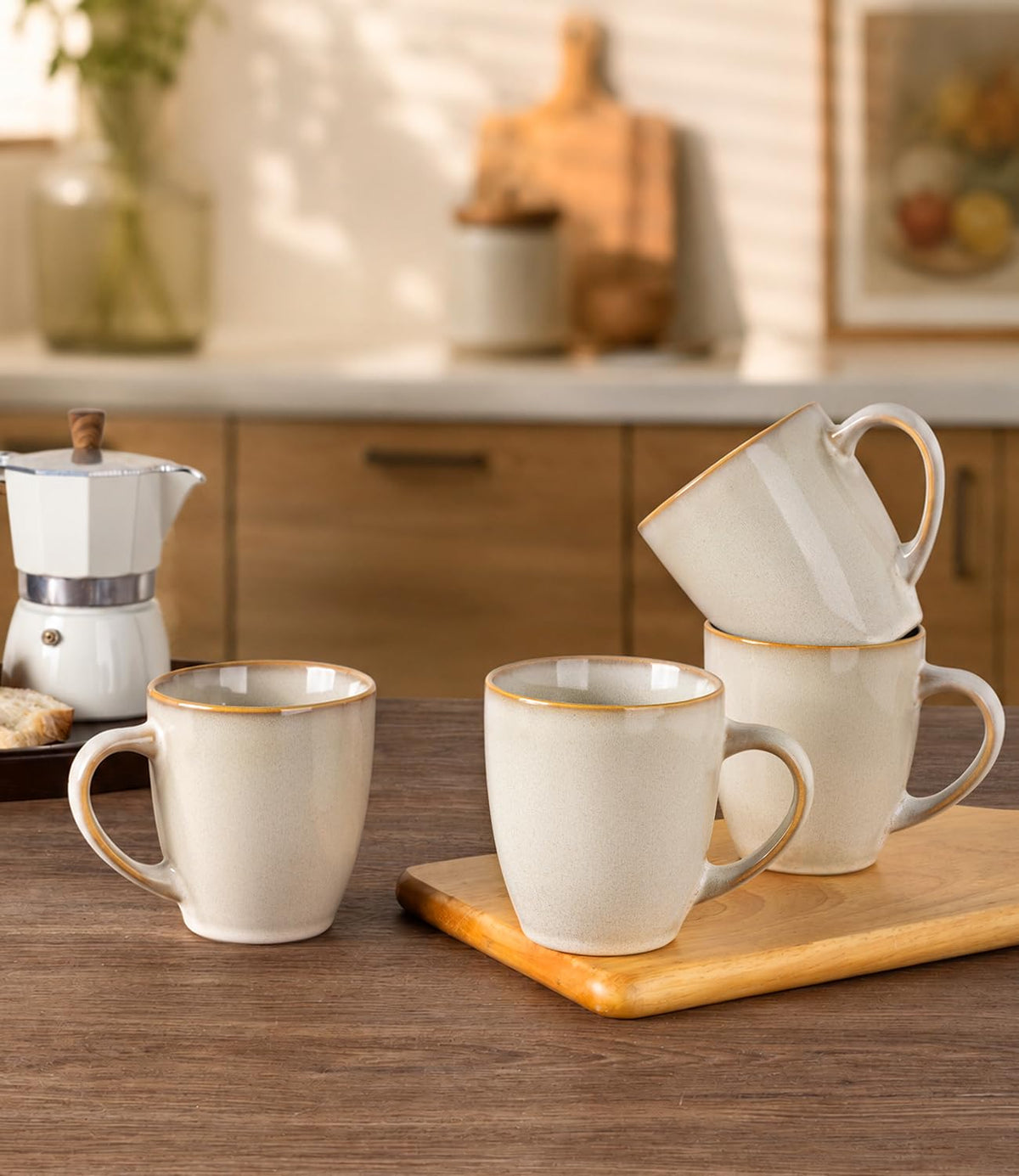 Glazed interior stoneware coffee mug