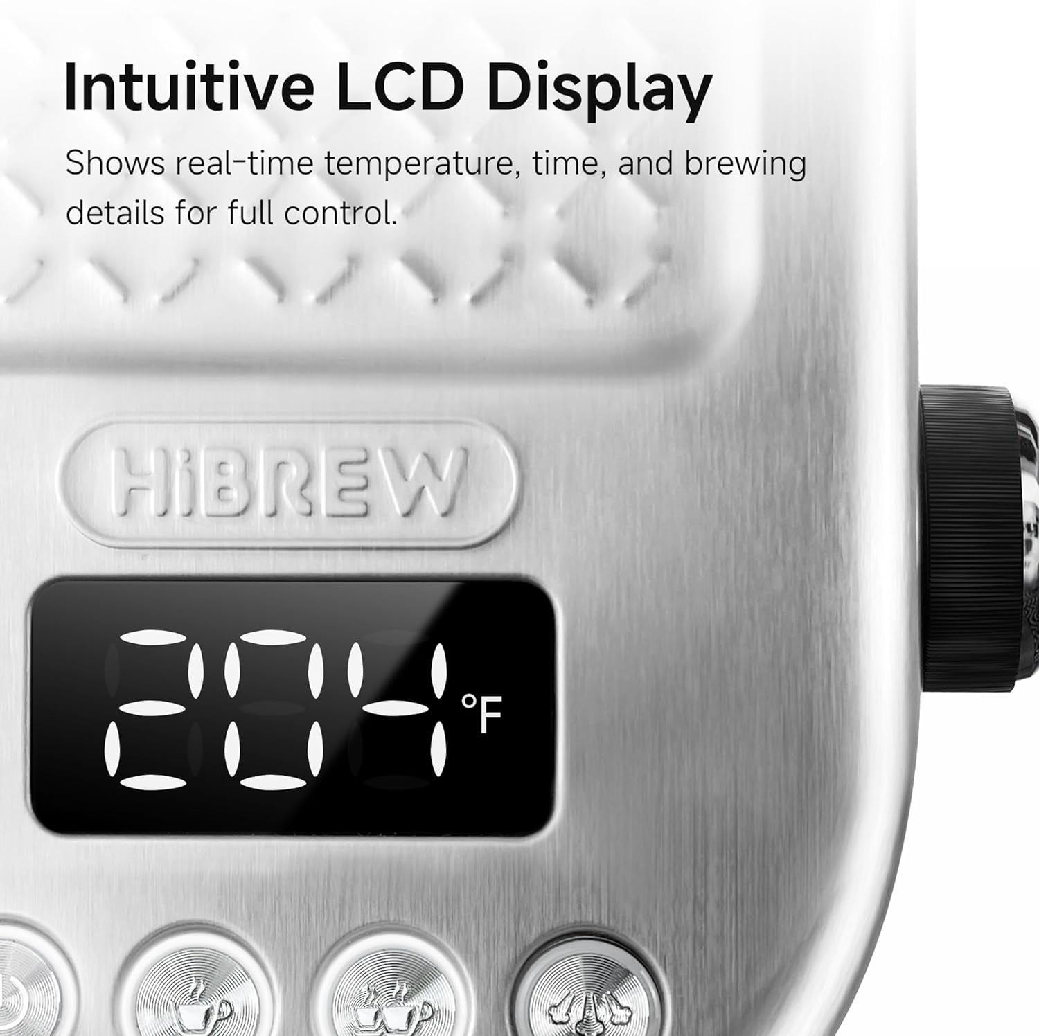 HIBREW H10B - 51mm Espresso Machine - Temperature & Cup Volume Adjustable at will - With Intelligent Display Screen & Pressure Gauge - Stainless Steel Body(Metallic Grey) - Blissbrew