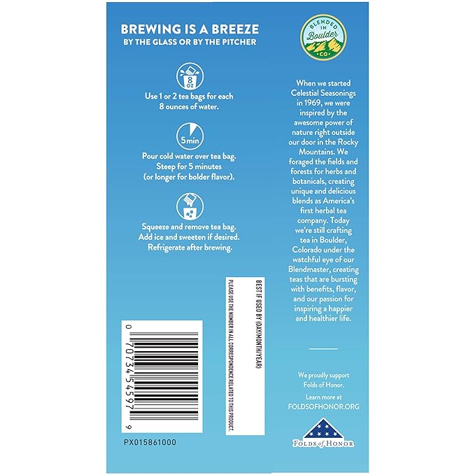 Celestial Seasonings Cold Brew Sweetened With Lemon, 18 Count (Pack of 2)