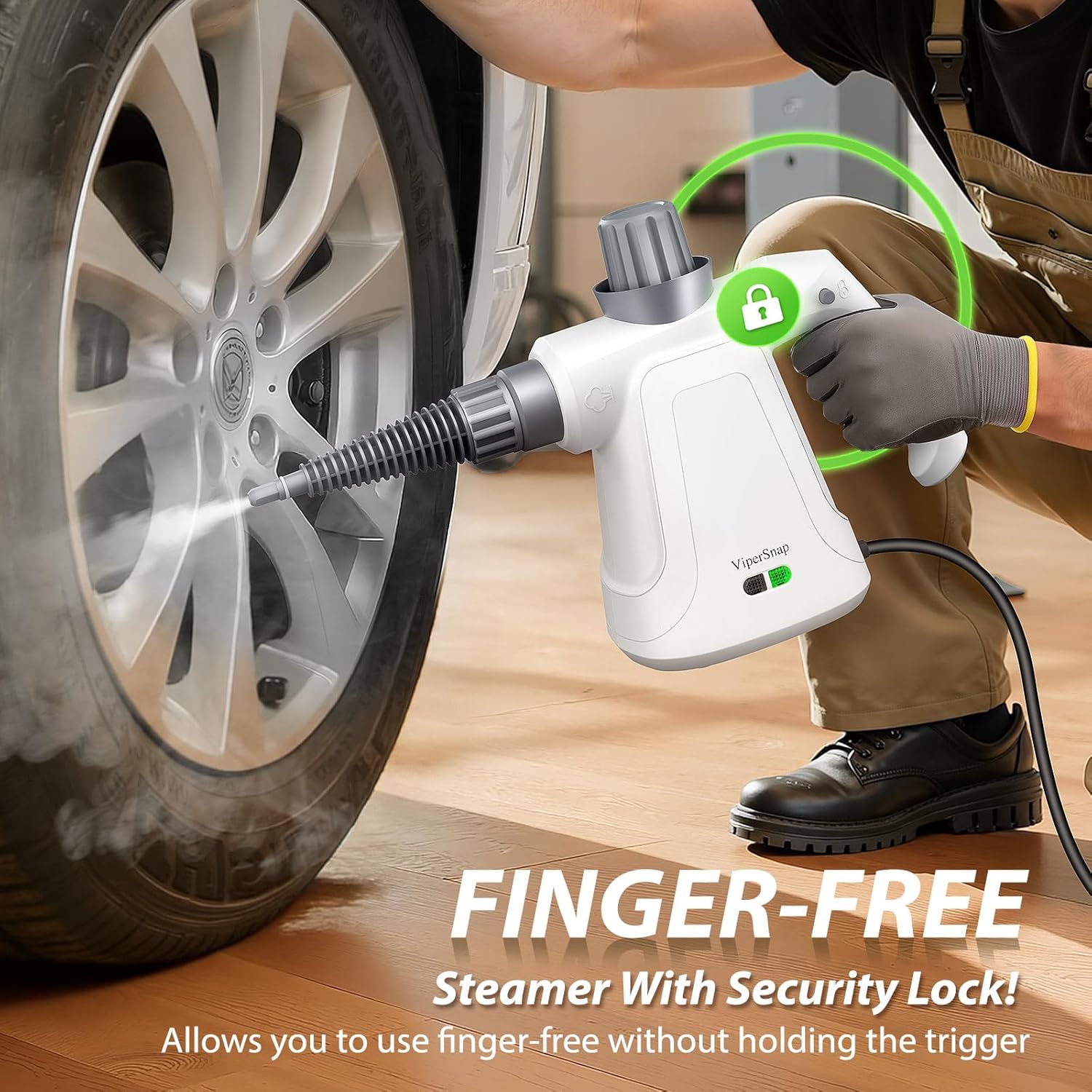 Steam Cleaner, 15.2OZ Hands-free Steamer for Cleaning with 14PCS Accessories & Safety Lock, Chemical-Free Pressurized Handheld Steam Cleaner for Home, Car, Furniture, Grease, Grout, Floor - Blissbrew