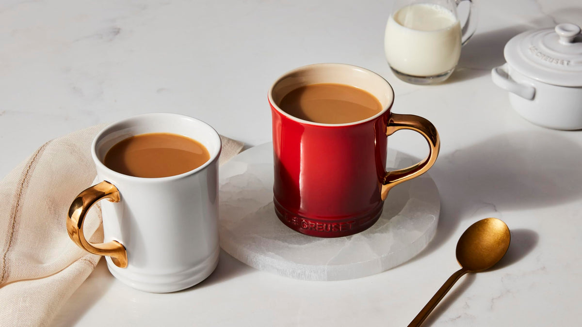 Modern stoneware mug for coffee and tea