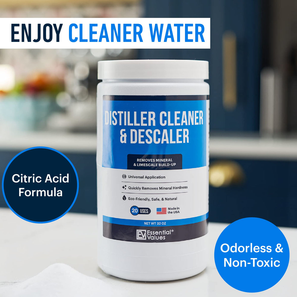 Limescale and mineral buildup cleaning powder