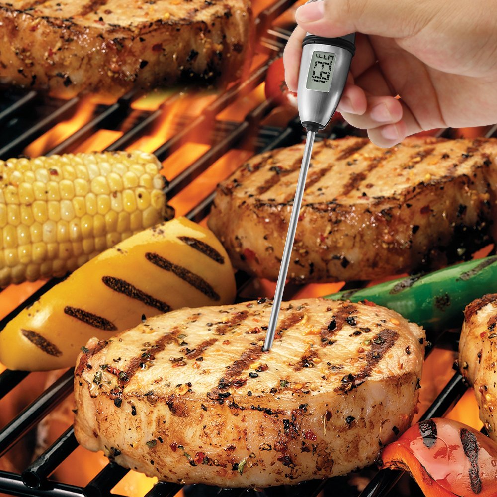 ThermoPro TP02S (2 Pack) Instant Read Meat Thermometer Digital Cooking Food Thermometer with Super Long Probe for Grill Kitchen Sourdough Liquids Oil Bread Baking Yogurt Candy Making Accessory