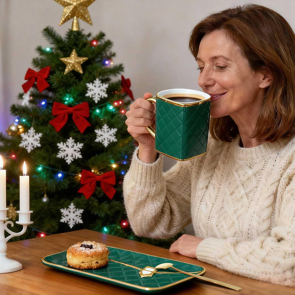 Mug resting on its saucer