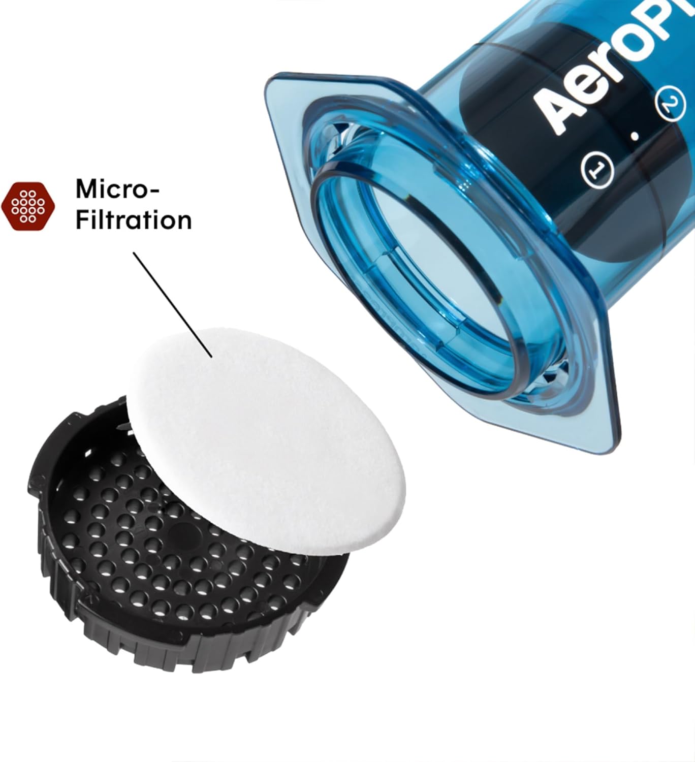 AeroPress Clear Blue Coffee Press – 3 In 1 Brew Method Combines French Press, Pourover, Espresso, Full Bodied Coffee Without Grit or Bitterness, Small Portable Coffee Maker for Camping & Travel-Blue - Blissbrew