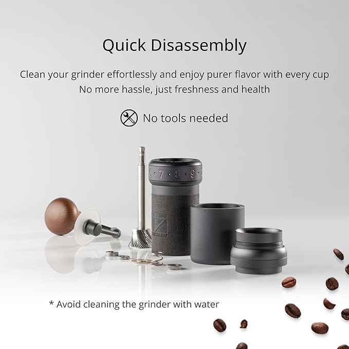 1Zpresso K-Ultra Manual Coffee Grinder Silver with Carrying Case, Assembly Consistency Grind Stainless Steel Conical Burr, Foldable Handle, Numerical External Adjustable Setting, All-Round Grinder