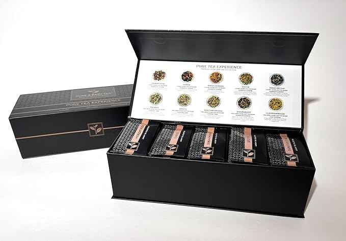 Pure And Easy Tea, Premium Loose Leaf Tea Sampler Set, 30-Count Variety Pack of Herbal and Caffeinated Blends, Luxury and Wellness Teas in a Designer Gift Box (150g)