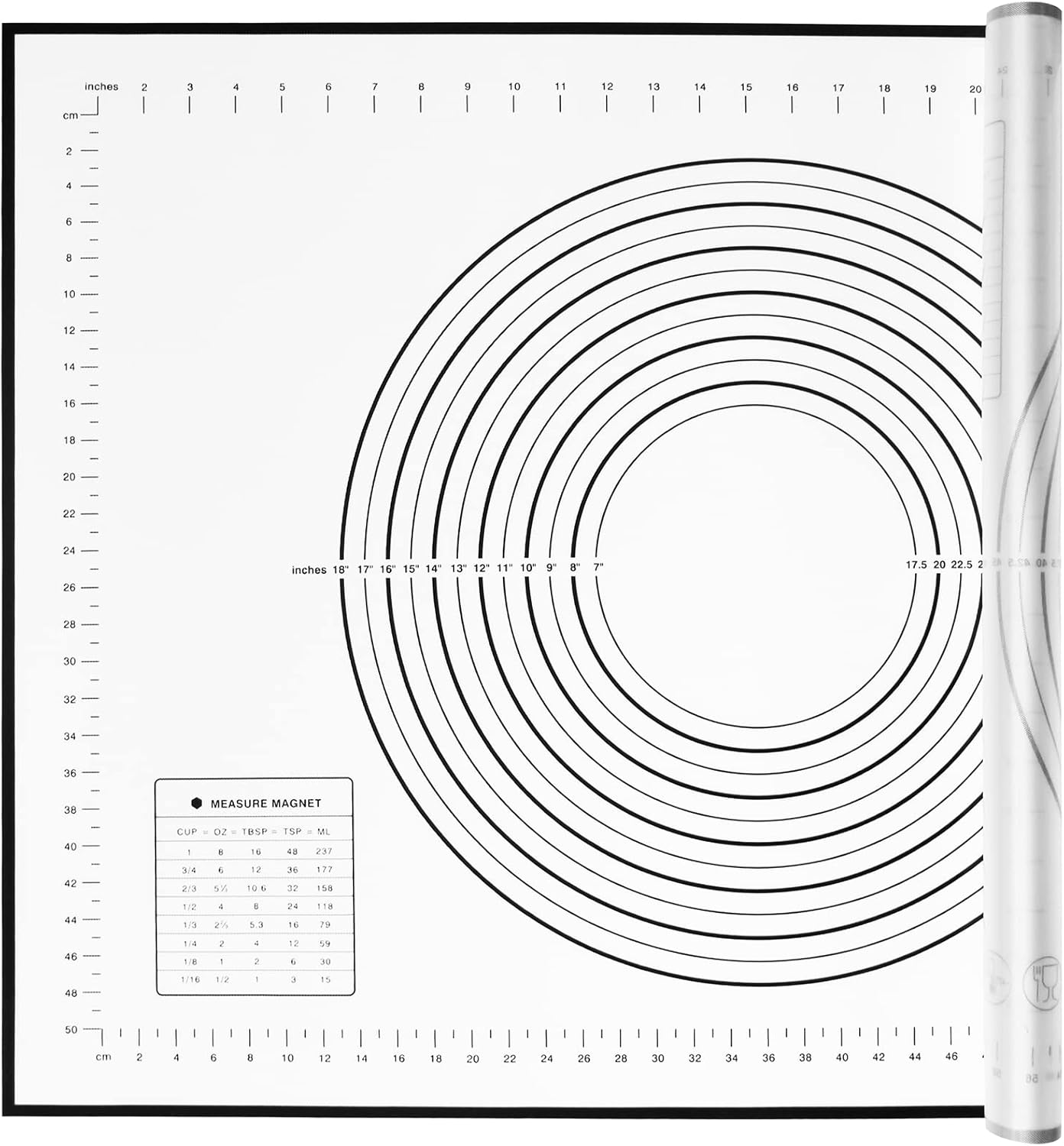 Yansumi Silicone Pastry Mat Extra Large Non-Slip Mat for Rolling Dough Pie Crust and Baking Non-Stick with Measurements (XXL,32