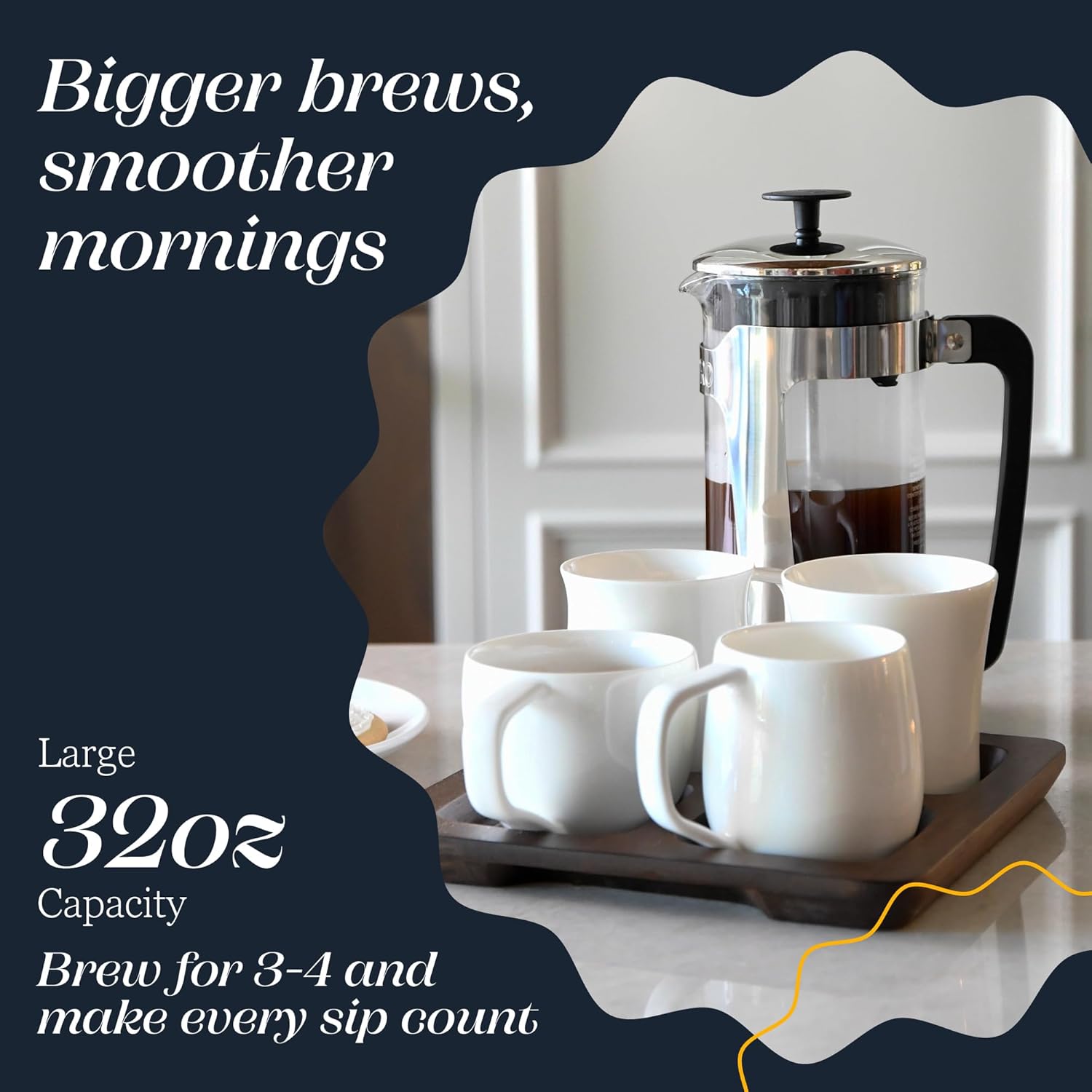 ESPRO - P5 French Press Coffee Maker – Patented Double Microfilter for Sludge and Grit Free Coffee, Black, 32 oz - Blissbrew