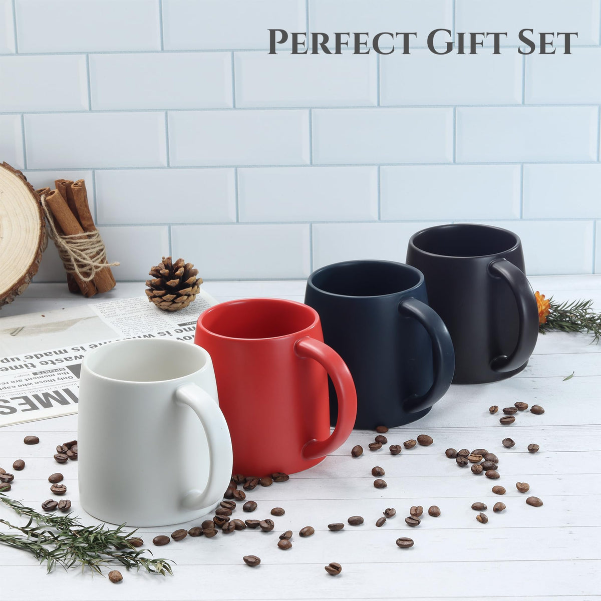 Two ceramic mugs with handles