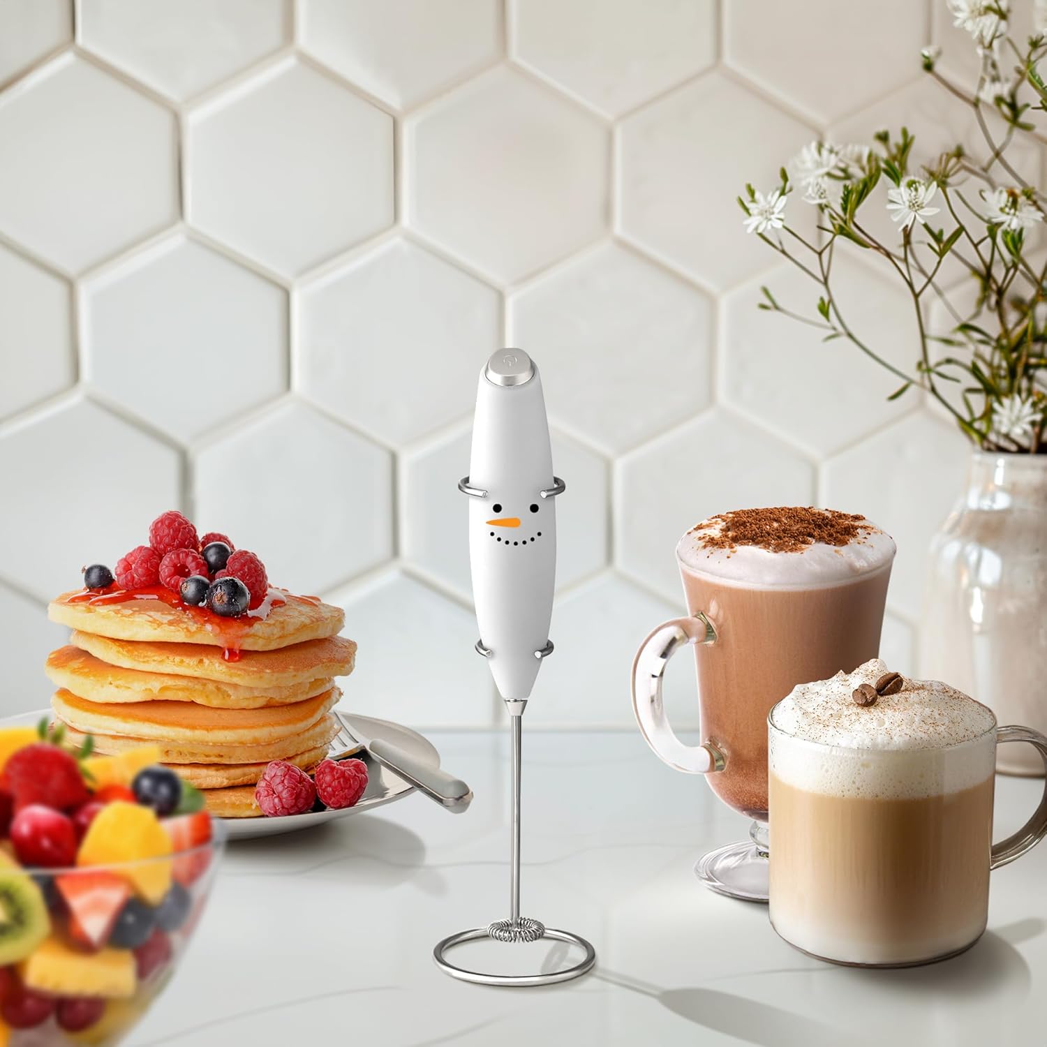 Zulay Kitchen Powerful Milk Frother Wand - Ultra Fast Handheld Drink Mixer - Electric Whisk Foam Maker for Coffee, Lattes, Cappuccino, Matcha & Creamer
