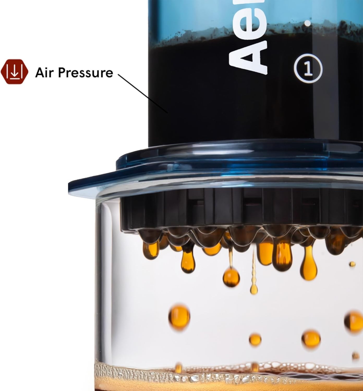 AeroPress Clear Blue Coffee Press – 3 In 1 Brew Method Combines French Press, Pourover, Espresso, Full Bodied Coffee Without Grit or Bitterness, Small Portable Coffee Maker for Camping & Travel-Blue - Blissbrew