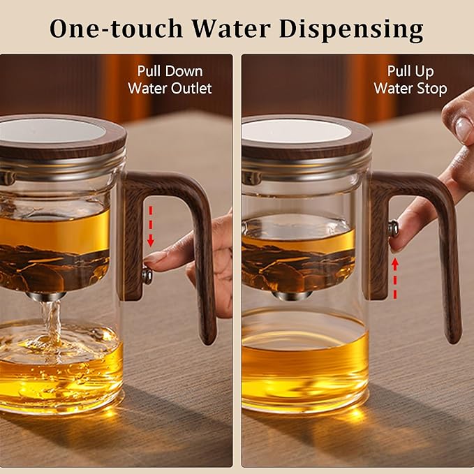 Enchant Tea Pot - 600ml/20.3oz Witchcraft Magic Glass Teapot, Magnetic Water Separation Design, Borosilicate Infuser Pot with Strainer for Loose Leaf & Herbal Teas, Ideal for Tea Maker