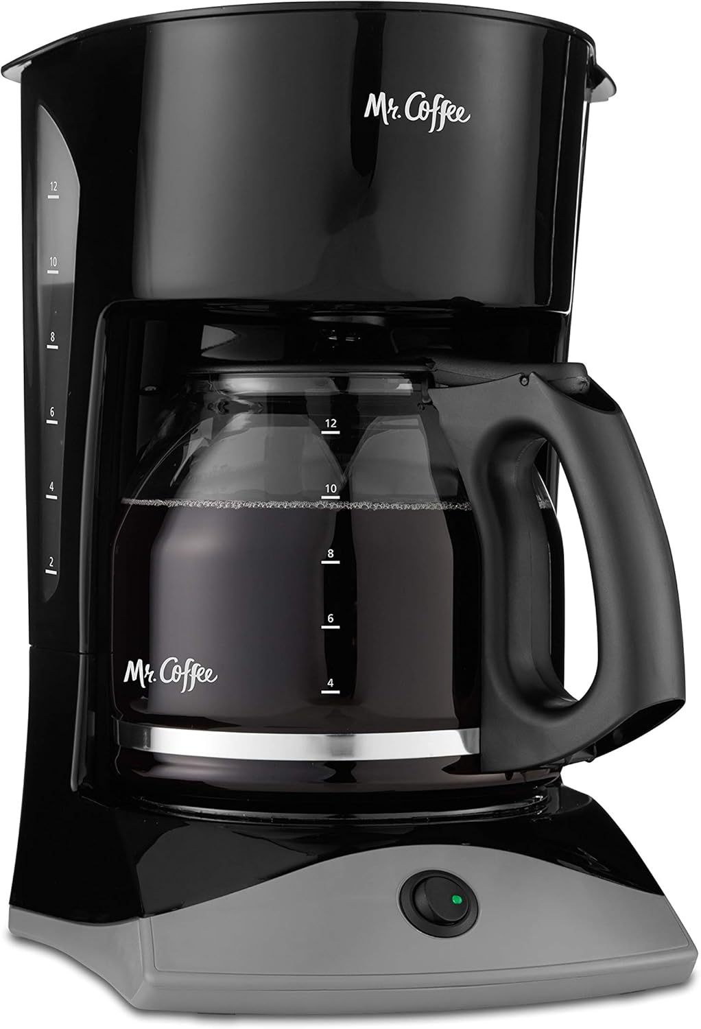 Mr. Coffee Black Coffee Maker, 12 Cups, with Auto Pause and Glass Carafe, Perfect for Home and Office Use - Blissbrew