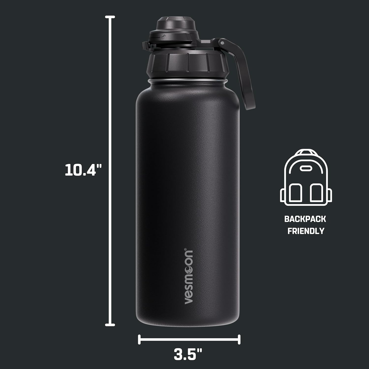 Vessence Tea Infuser Bottle - 32 Oz Insulated Loose Leaf & Fruit Infuser Bottle | Leak Proof with FlowSip Lid