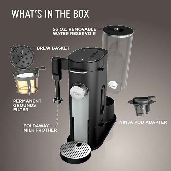 Ninja | Coffee Maker | Single Serve |Brew with Coffee Pods & Grounds| Compatible with K-Cup Coffee Pods | 4 Brew Styles, up to 24oz Cup Sizes & 56oz Removable Reservoir | Black | PB051
