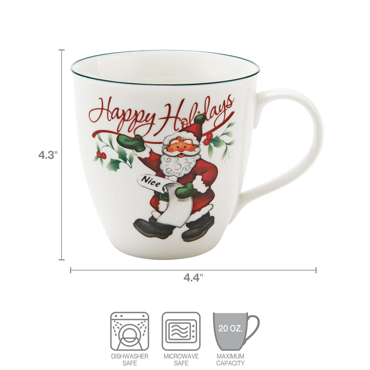 Two-piece porcelain mug set shown with window gift box packaging