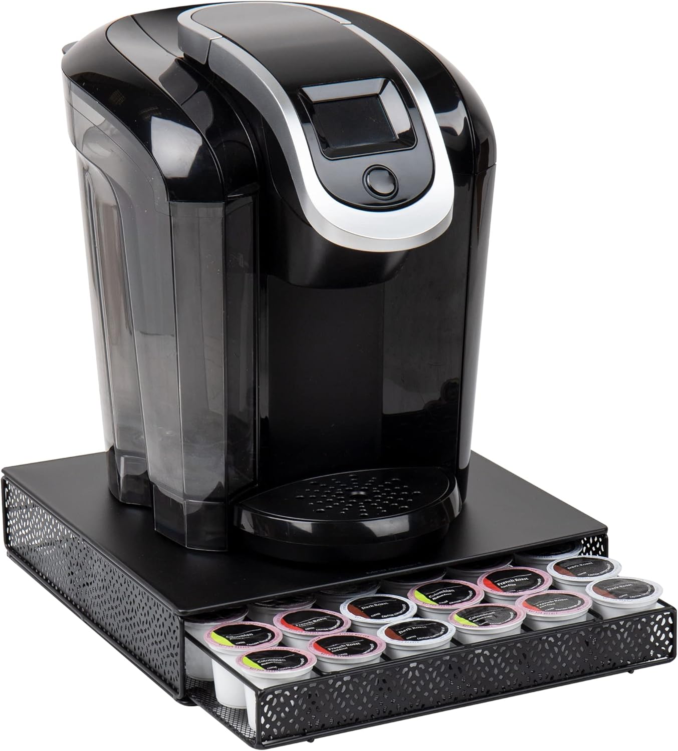 Mind Reader Single Serve Coffee Pod Drawer, 36 Pod Capacity, Countertop Organizer, Metal, 12.75