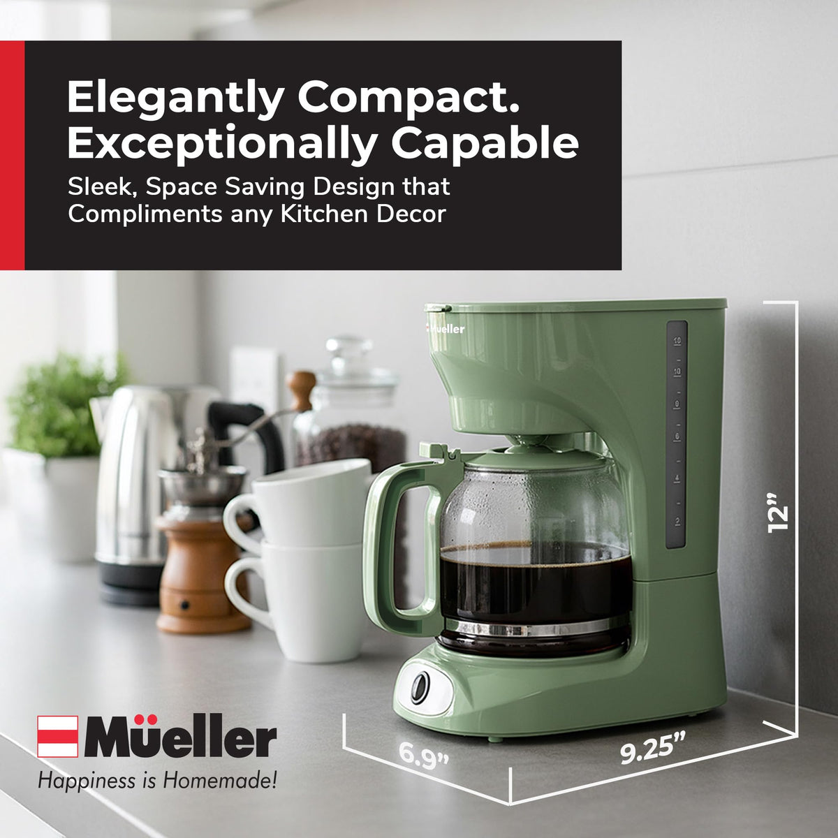 Drip coffee maker 60 oz glass carafe