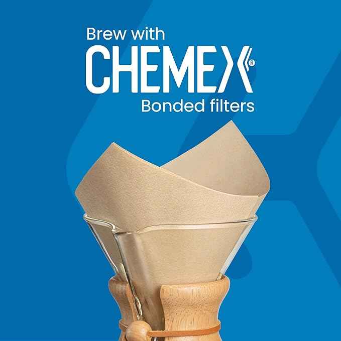 CHEMEX Bundle - 6-Cup Classic Series - 100 ct Square Filters - Exclusive Packaging