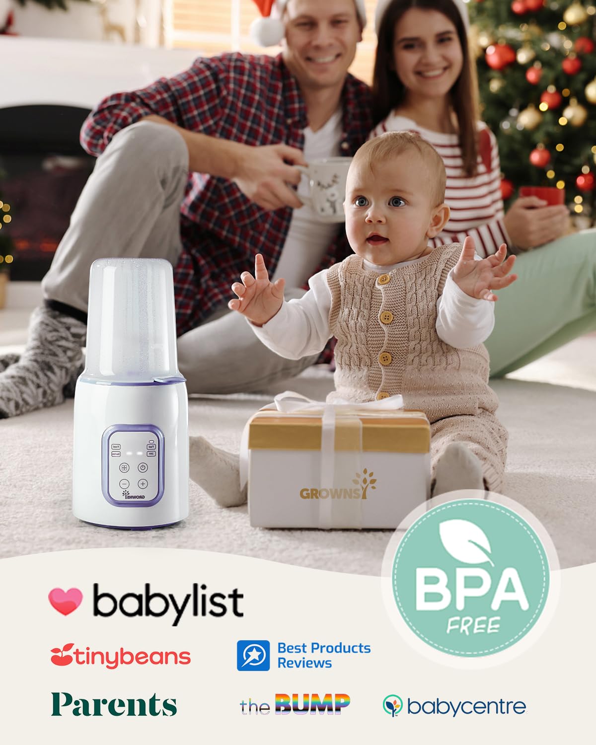 GROWNSY Bottle Warmer, 8-in-1 Fast Baby Bottle Warmer for Breastmilk or Formula, Smart Temperature Control and Automatic Shut-Off Milk Warmer, Baby Essentials for Newborn- Purple - Blissbrew