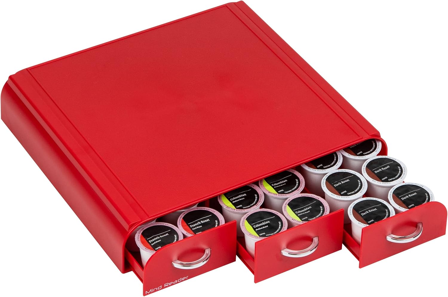 Mind Reader Single Serve Coffee Pod Organizer with 3 Drawers, 36 Pod Capacity, Countertop, 13.5