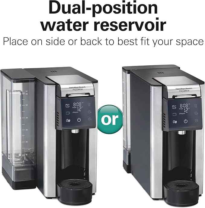 Hamilton Beach FlexBrew Advanced 5-in-1 Programmable 12 Cup Drip and Single Serve Hot & Iced Coffee Maker with Movable 60 oz. Water Reservoir, Use Pod Packs and Grounds, Fast Brewing, Black (49924)