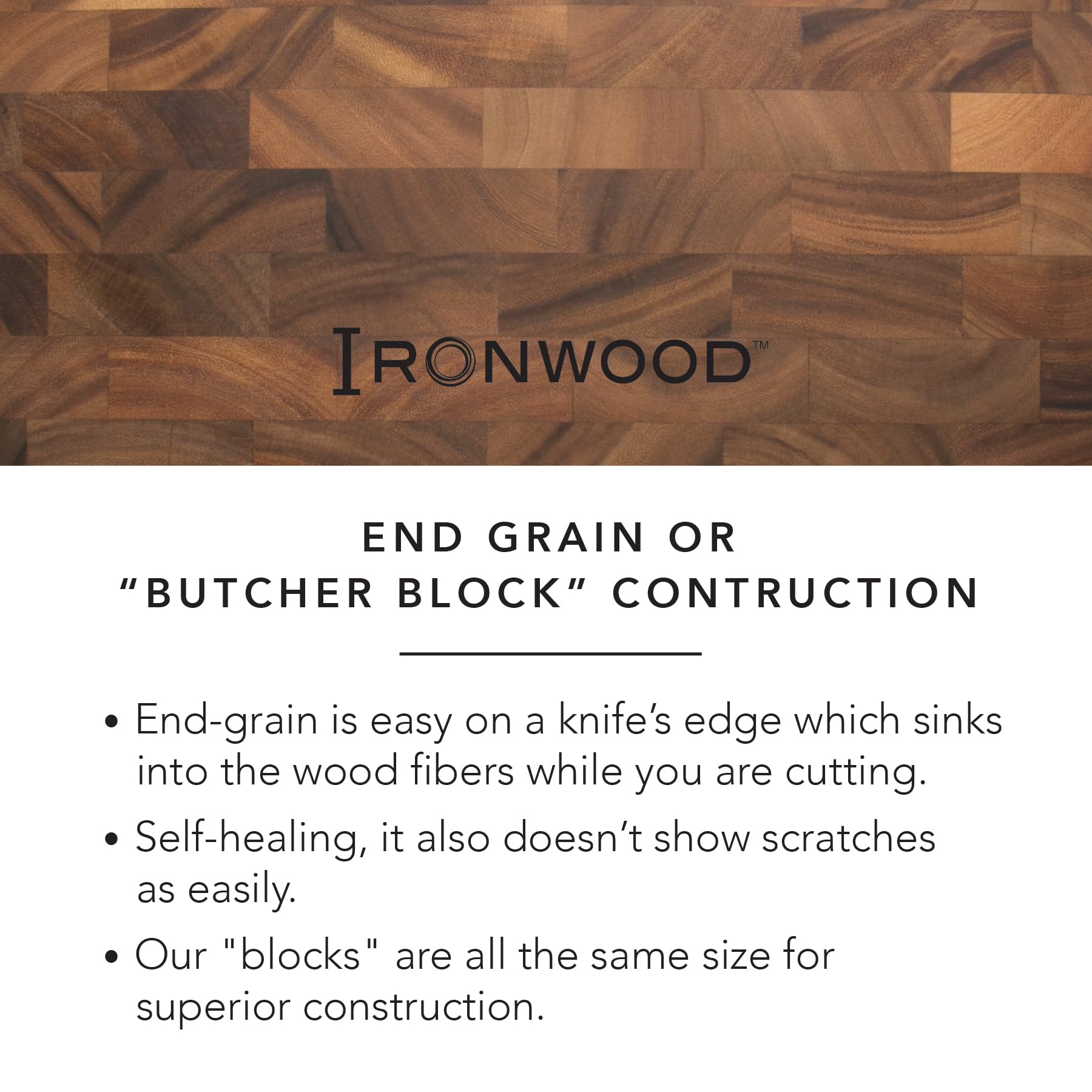 Large End Grain Prep Station Acacia Wood Cutting Board