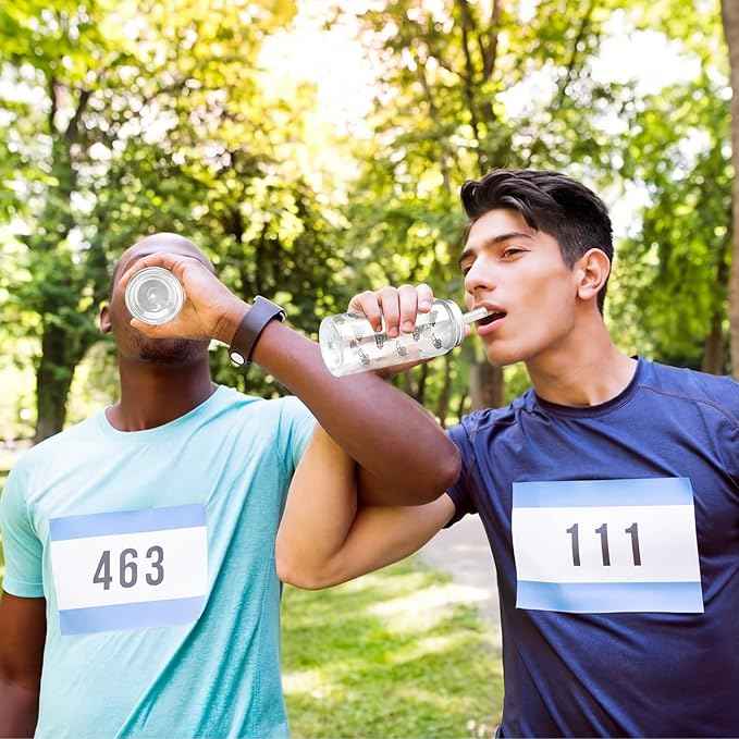 Vesici 24 Pcs Cross Country Running Tumbler Cups with Lids and Straws Cross Country Party Favor Gifts 14.2oz Plastic Cups Reusable Running Gifts for Marathon Runners Men Women Track and Field
