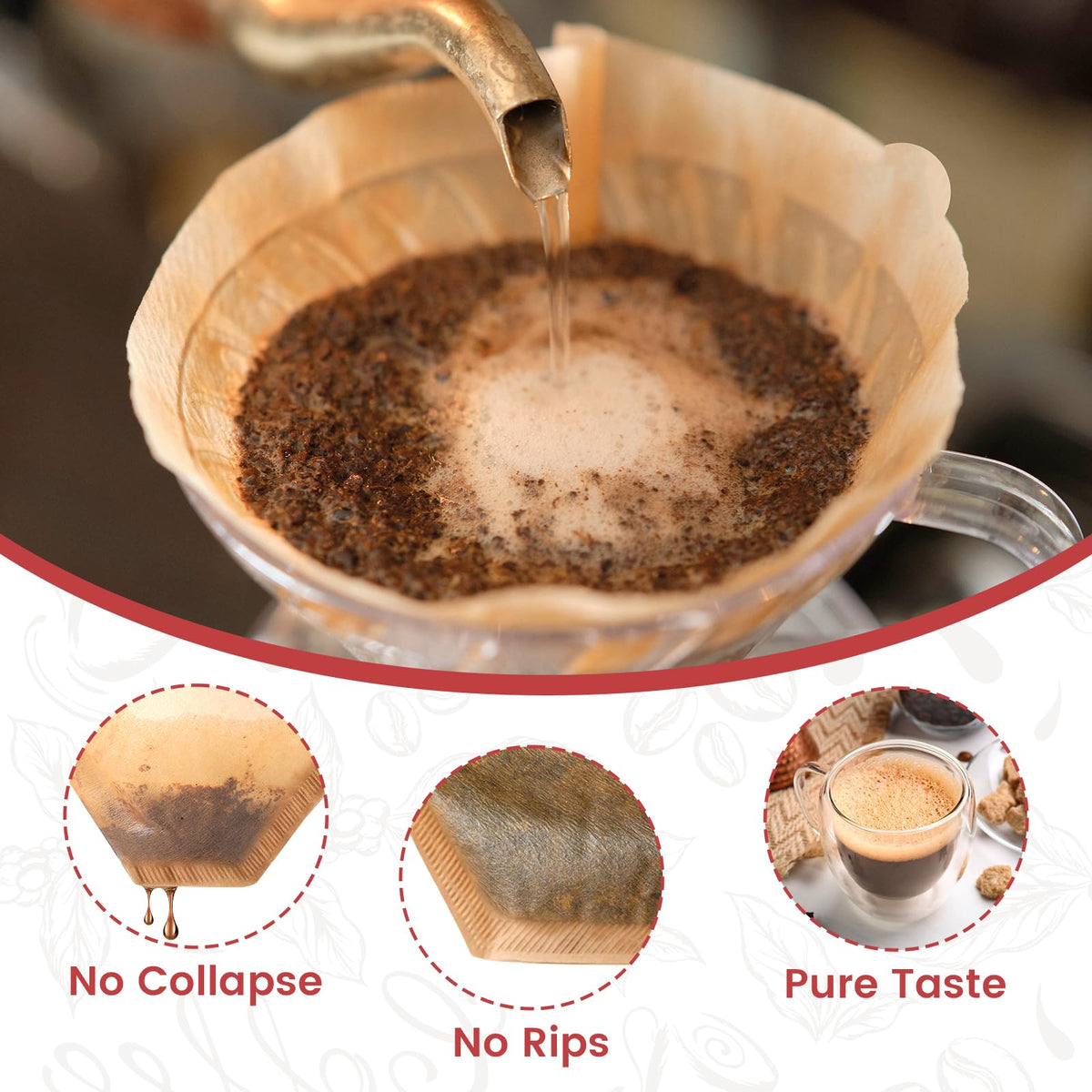 Bulk box of 600 disposable coffee filters