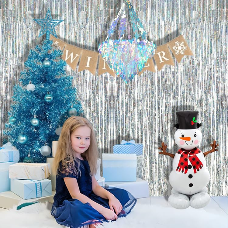 Silver Streamers Party Fringe Backdrop Christmas Decorations (2 Count)
