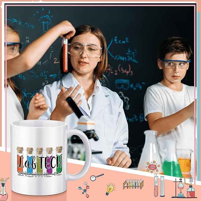 12 Pcs Lab Week 2026 Gifts Mugs, Lab Tech Medical Laboratory Scientist Gifts Bulk for Workers 11oz Ceramic Mugs Cup for Laboratory Science Scientist Nurse Doctor