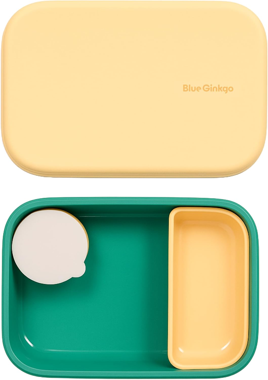 BLUE GINKGO Silicone Lunch Box Set – Durable Heavy-Duty Silicone Bento Box, Microwave, Freezer, Dishwasher Safe – Airtight, BPA Free (Made in Korea, Green) - Blissbrew