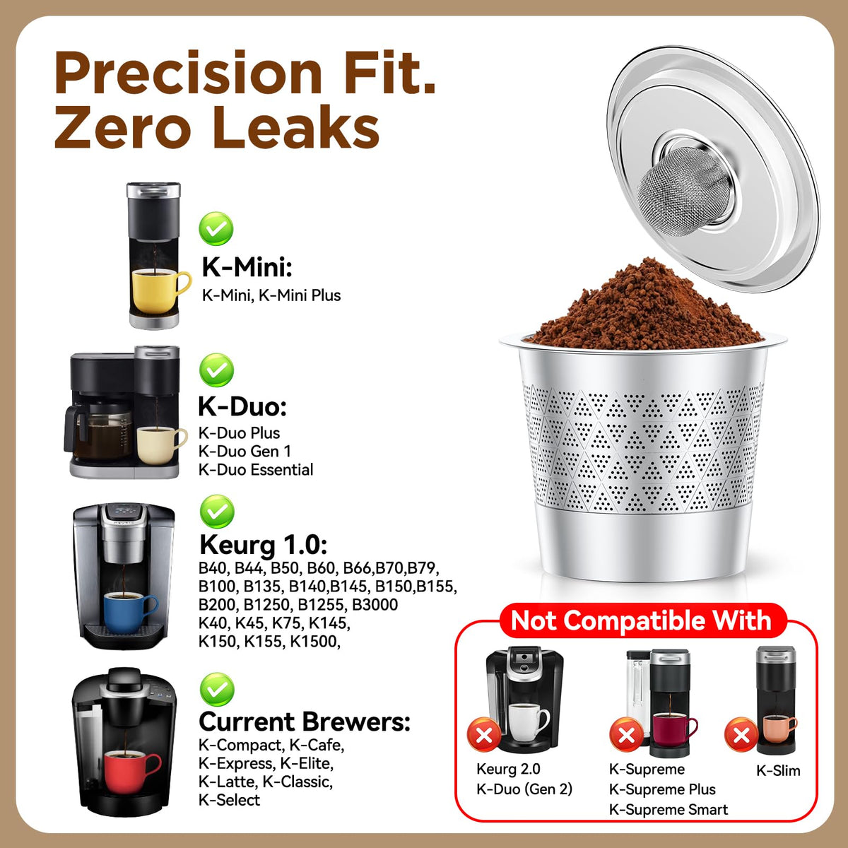 Refillable coffee pod with silicone O-ring