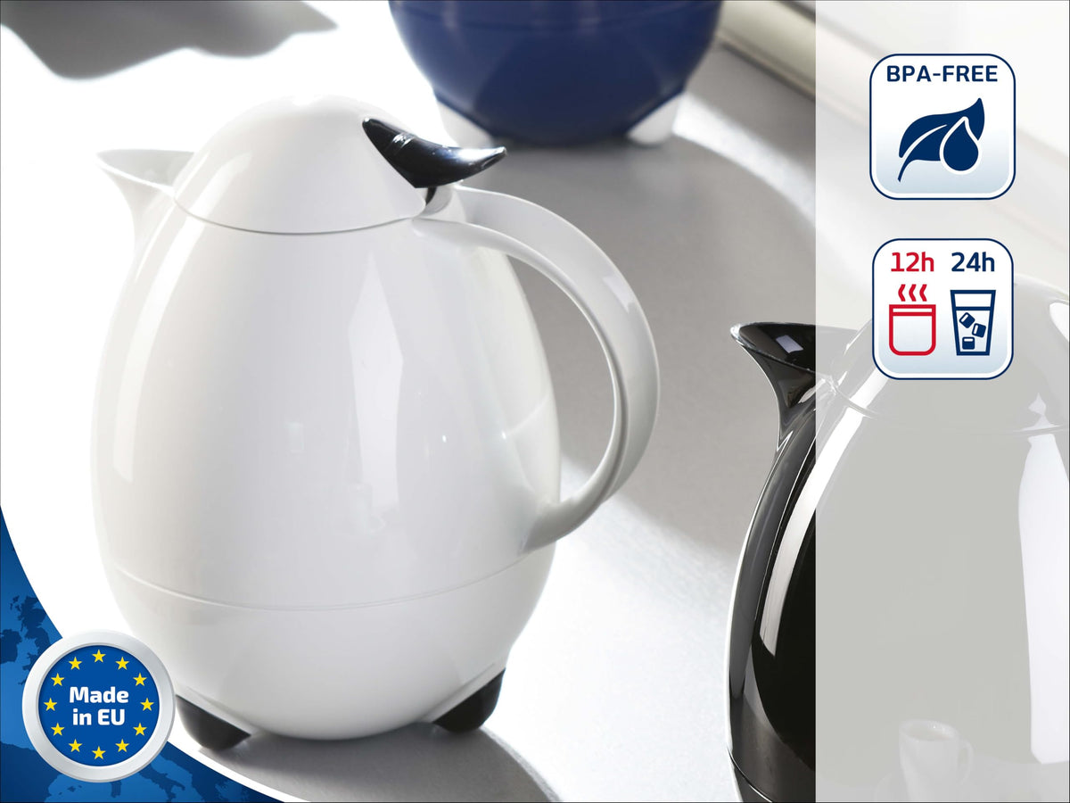Insulated carafe with push-button lid
