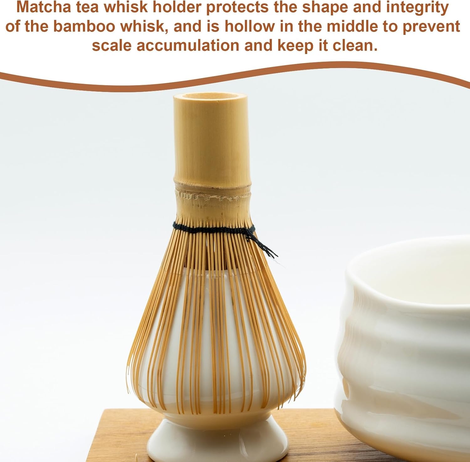 HARFINGTON Ceramic Chasen Stand 70mm Matcha Whisk Holder Teas Set Whisks Stand Traditional Matcha Tea Chasen Holder Tea Set Accessories for Tea Tasting, Blue